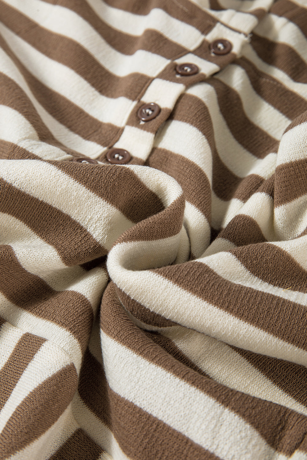 Plus Size Stripe Quarter Buttoned Drop Sleeve Hoodie