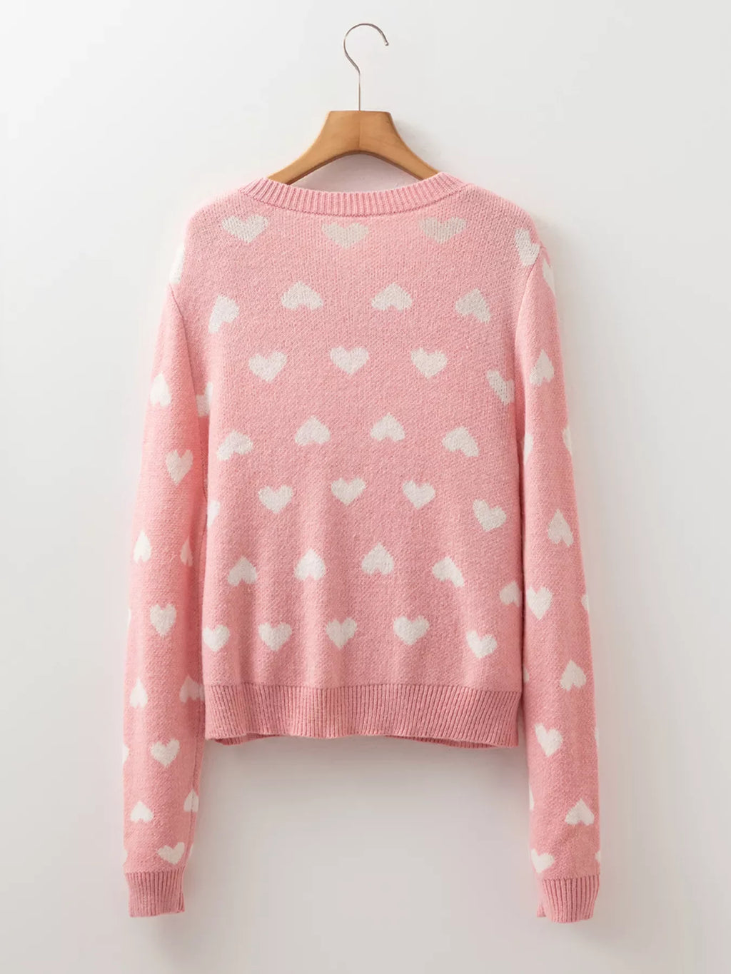 Heart Pattern Button Front Cardigan