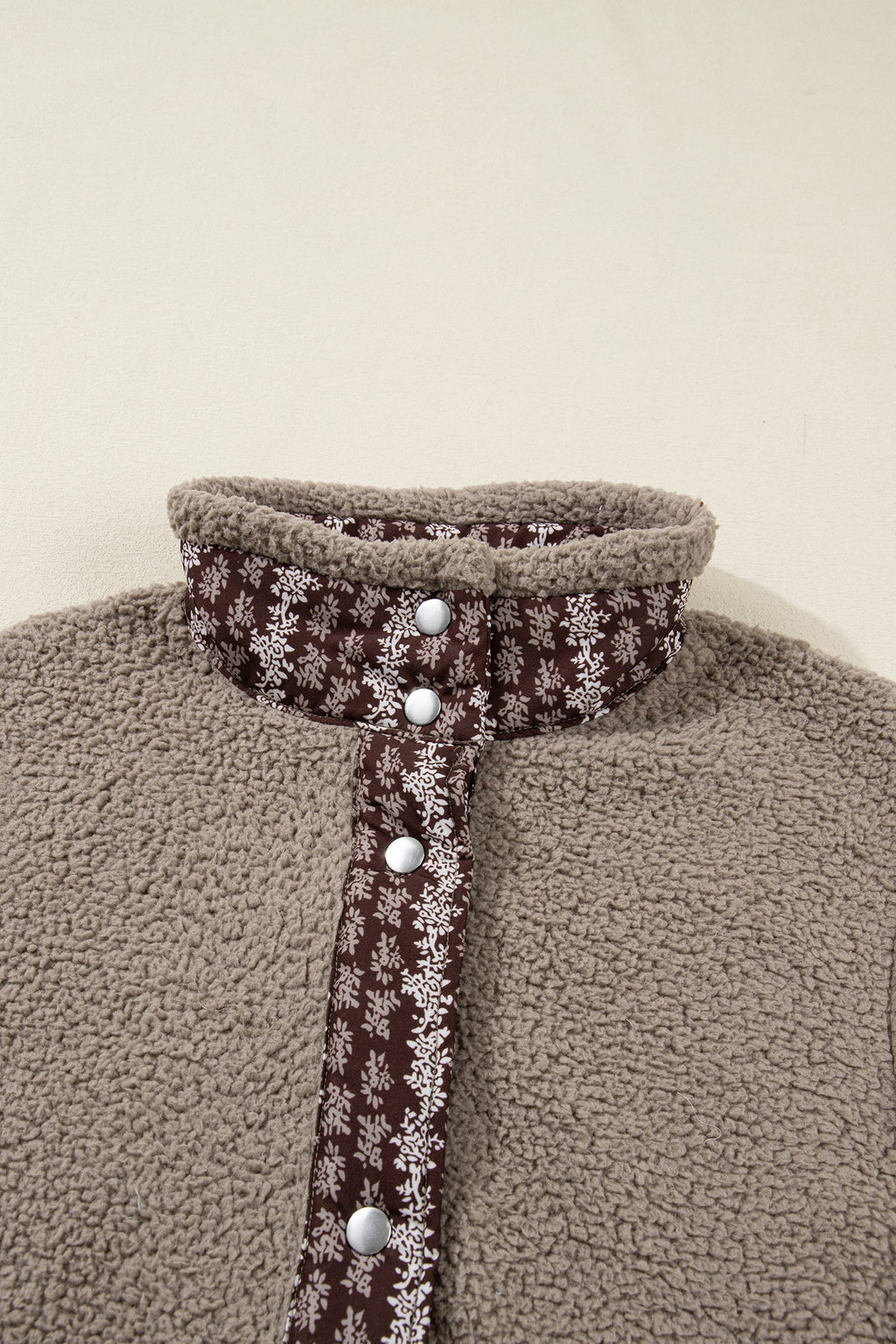 Wrenley Sherpa Fleece Vest with Floral Trim and Side Bows - Image 3