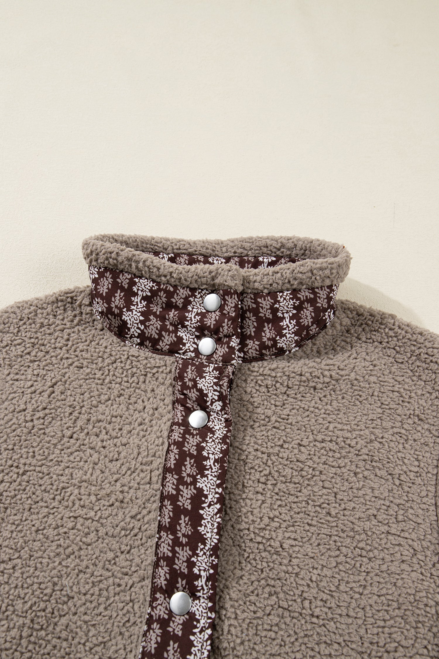 Wrenley Sherpa Fleece Vest with Floral Trim and Side Bows - Image 3