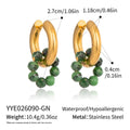 Stainless Steel Natural Stone Pendant Earrings