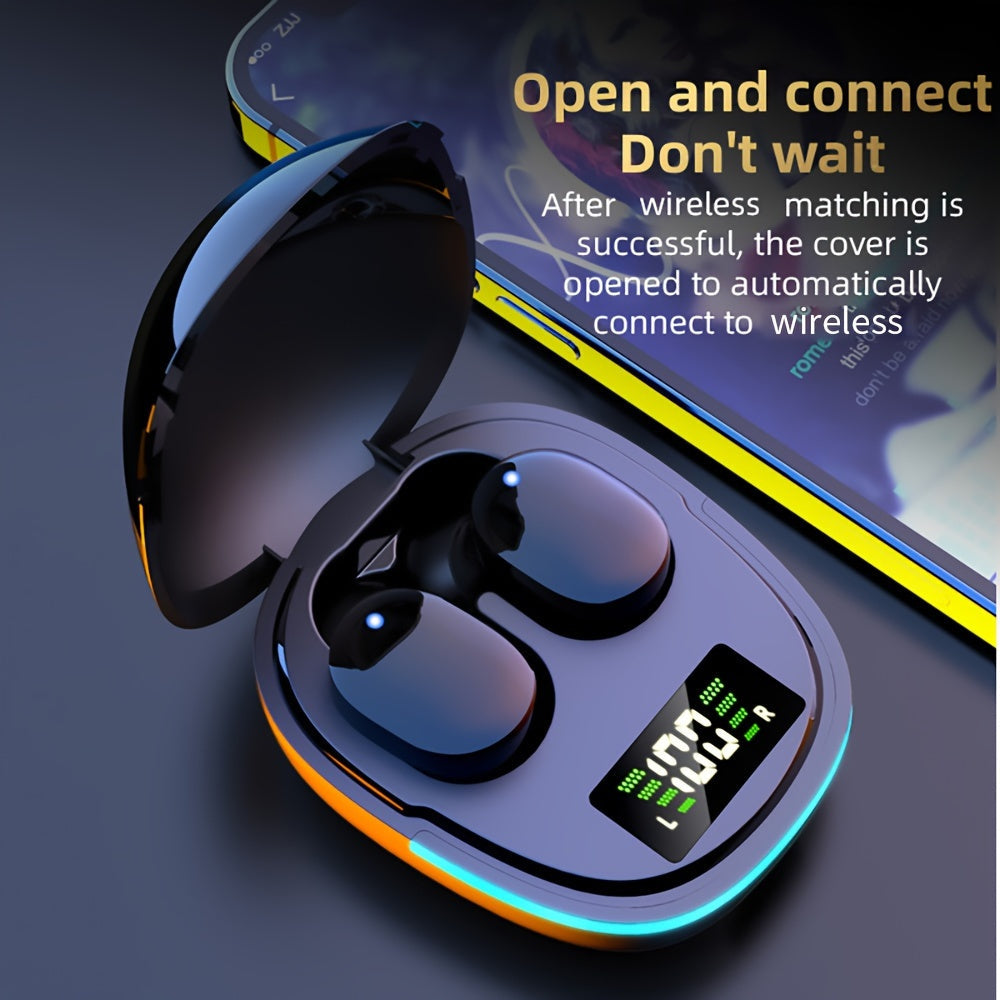 Wireless Earbuds Stereo Bass Mic LED Display