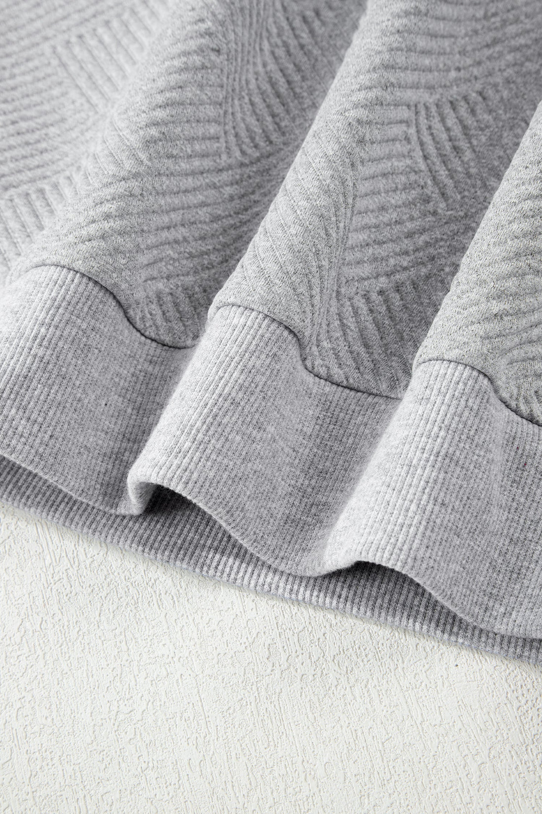 Textured Half-Zip Long Sleeve Sweatshirt
