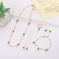 Gold-Tone Blue Evil Eye 5-Piece Necklace Bracelet Earring Set
