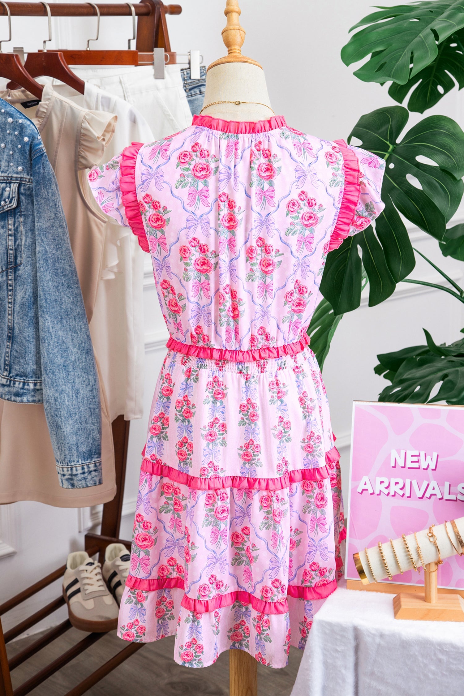 Floral Ruffle Tiered Sleeveless Mini Dress