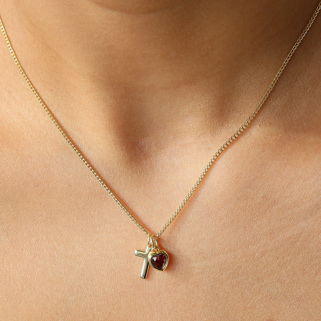 Heart-Shaped December Birthstone Pendant Necklace