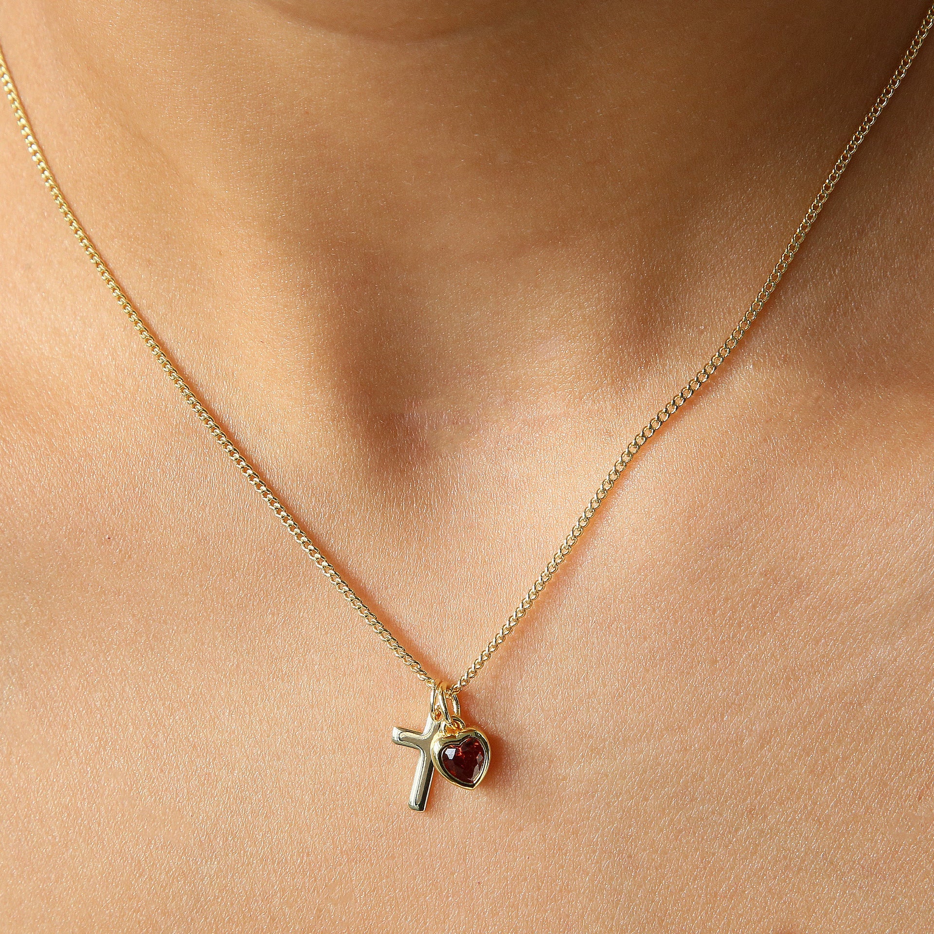 Heart-Shaped December Birthstone Pendant Necklace