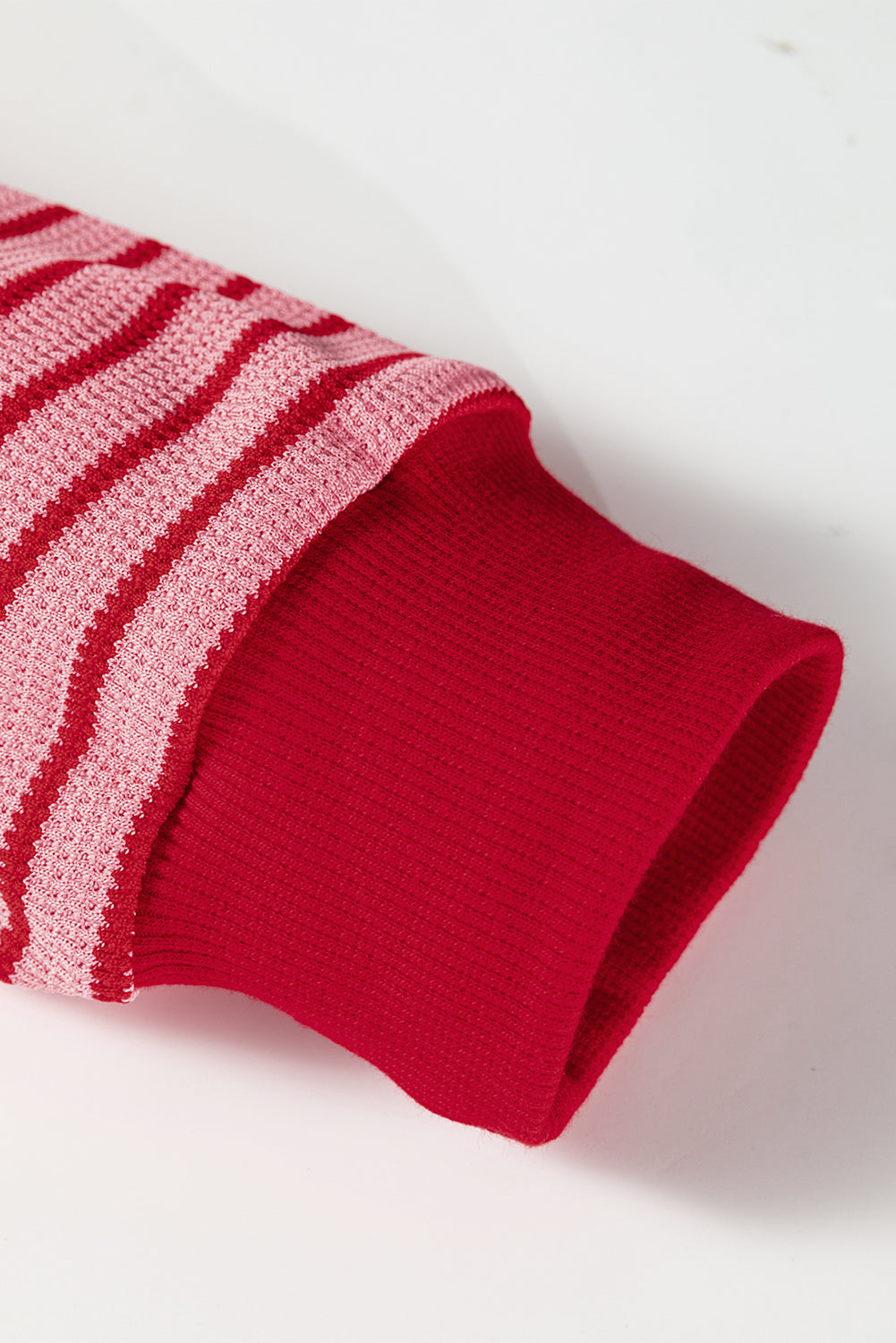 Stripe Textured Knit Long Sleeve T-Shirt