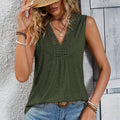 Women V-Neck Sleeveless Blouse Casual Summer Loose Fit Top - Image 10