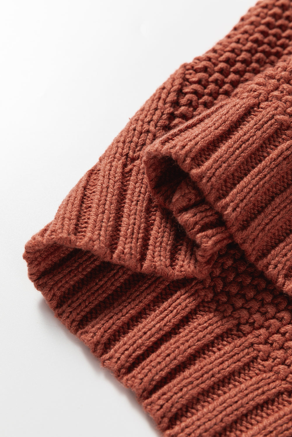 Willaira Slouchy Cable Knit Sweater in Burnt Orange - Image 12