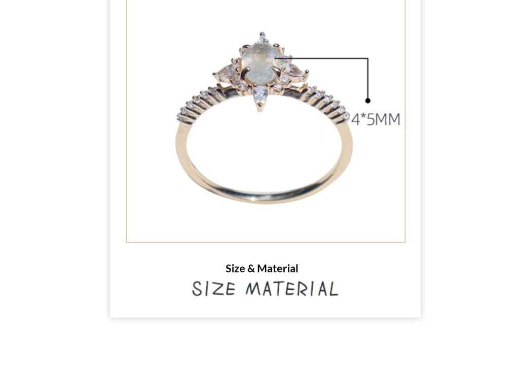 Luxury Retro Cool Natural Labradorite Court 925 Sterling Silver Gold Plated Ring