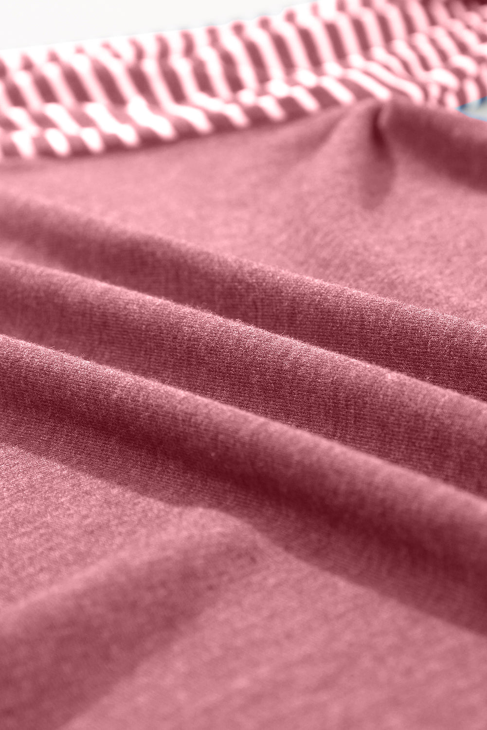 Tillandsia Purple Contrast Print Striped Raglan Long Sleeve Loose Top