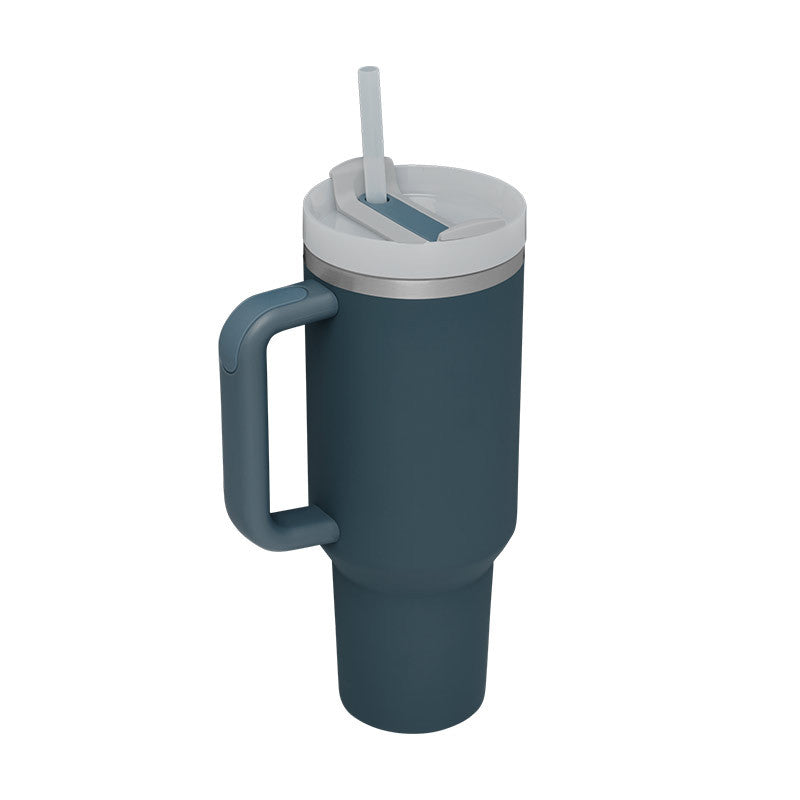 40 oz Stainless Steel Insulated Tumbler with Handle and Straw