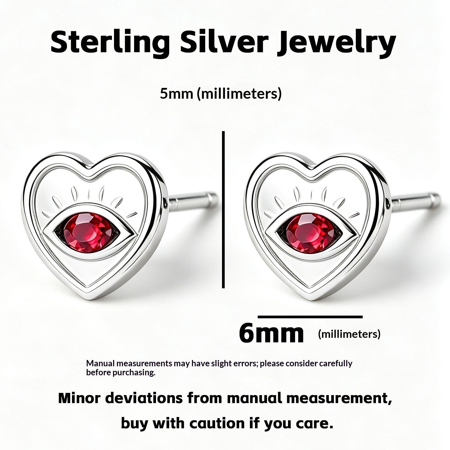 Exquisite Sterling Silver Heart-shaped Earrings