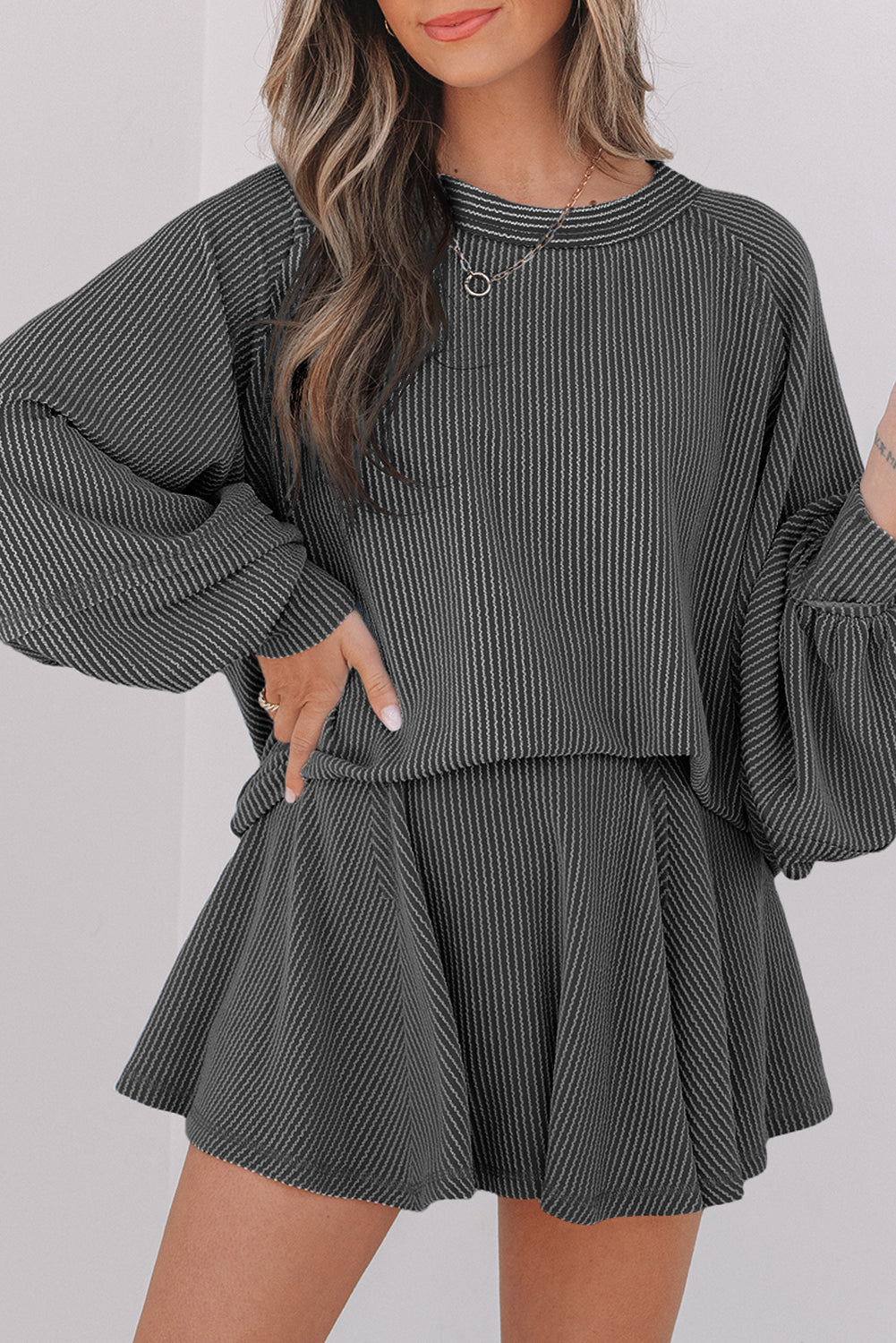 Scarlett Corded Lantern Sleeve Top