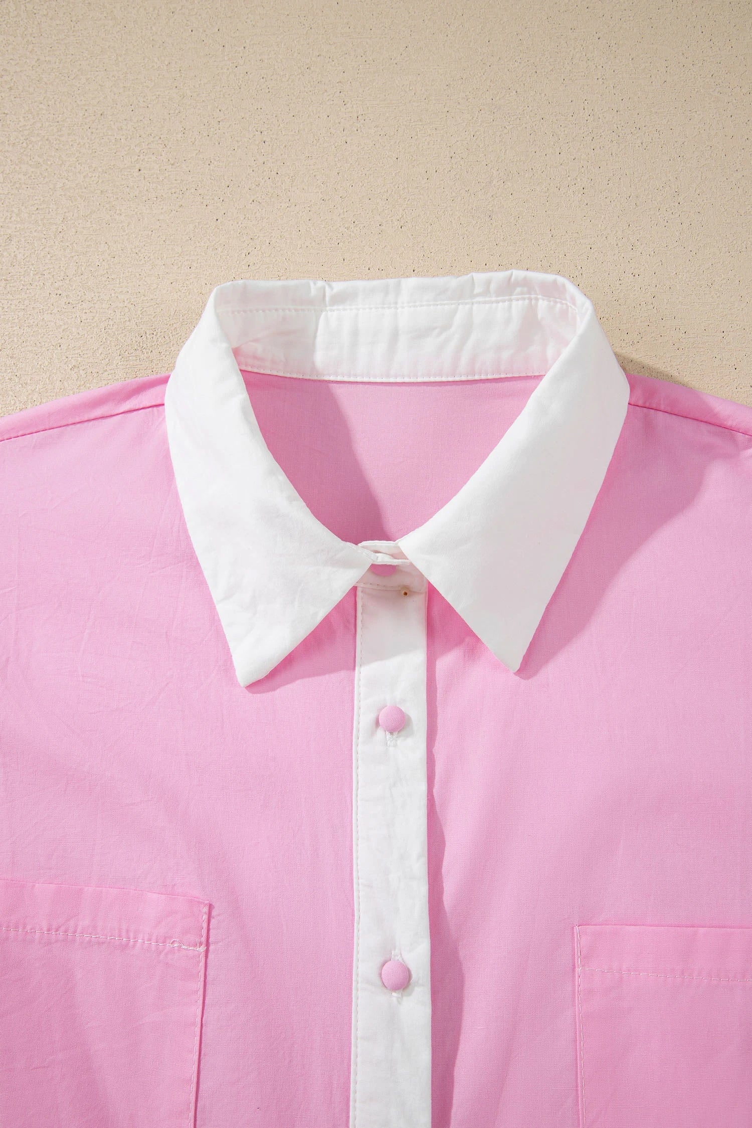 Floral Hollow Out Contrast Patchwork Shirt