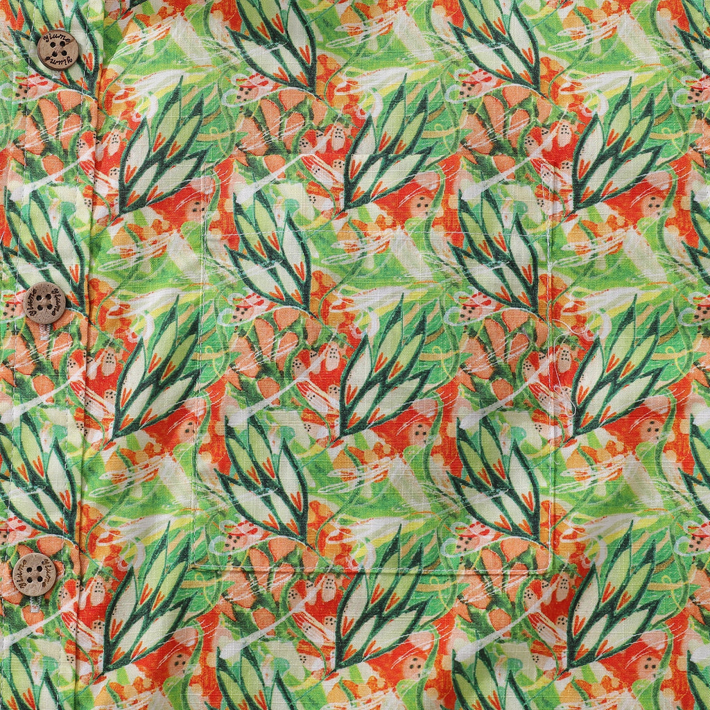 Men's Seaweed Print Hawaiian Shirt Cotton Short Sleeve Aloha