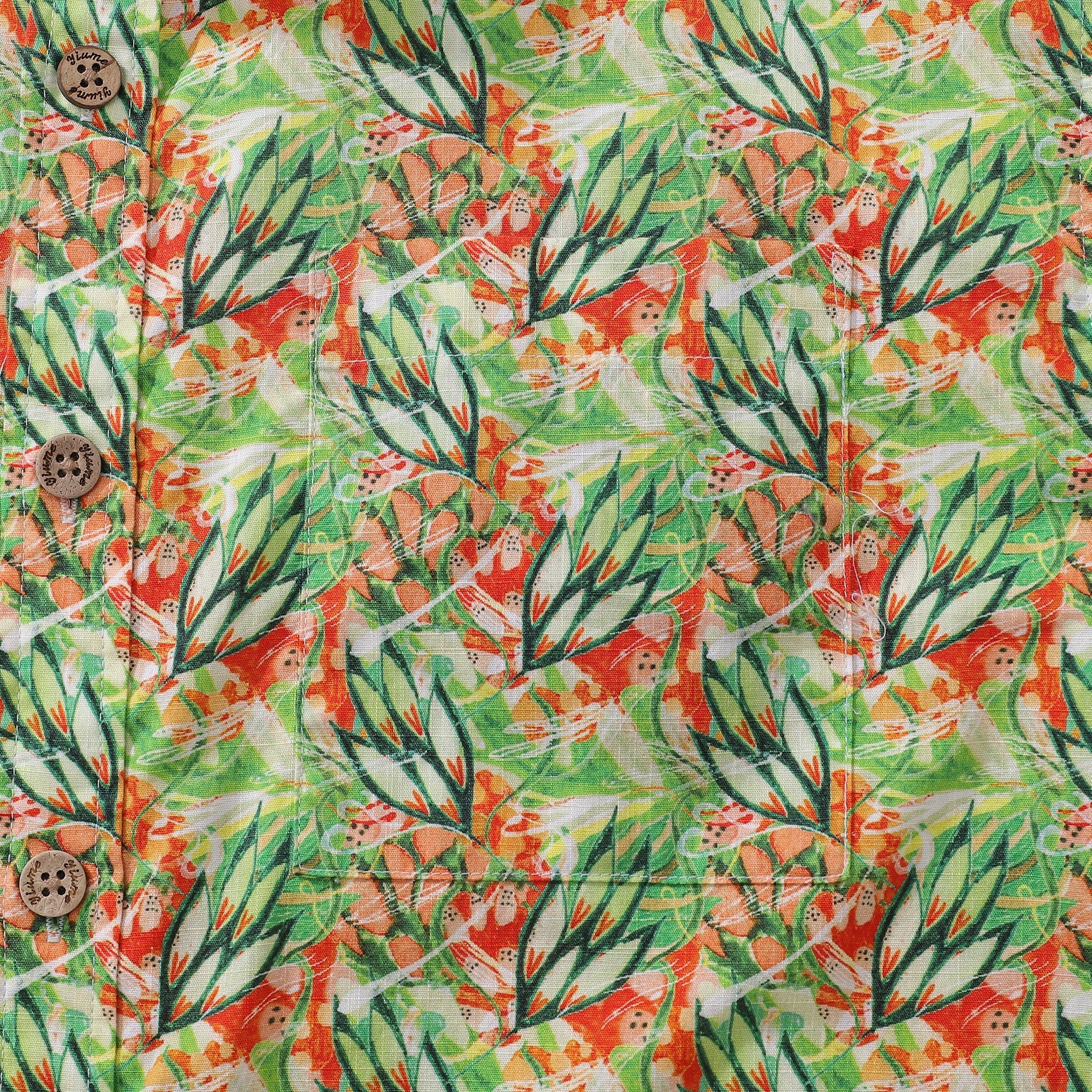 Men's Seaweed Print Hawaiian Shirt Cotton Short Sleeve Aloha