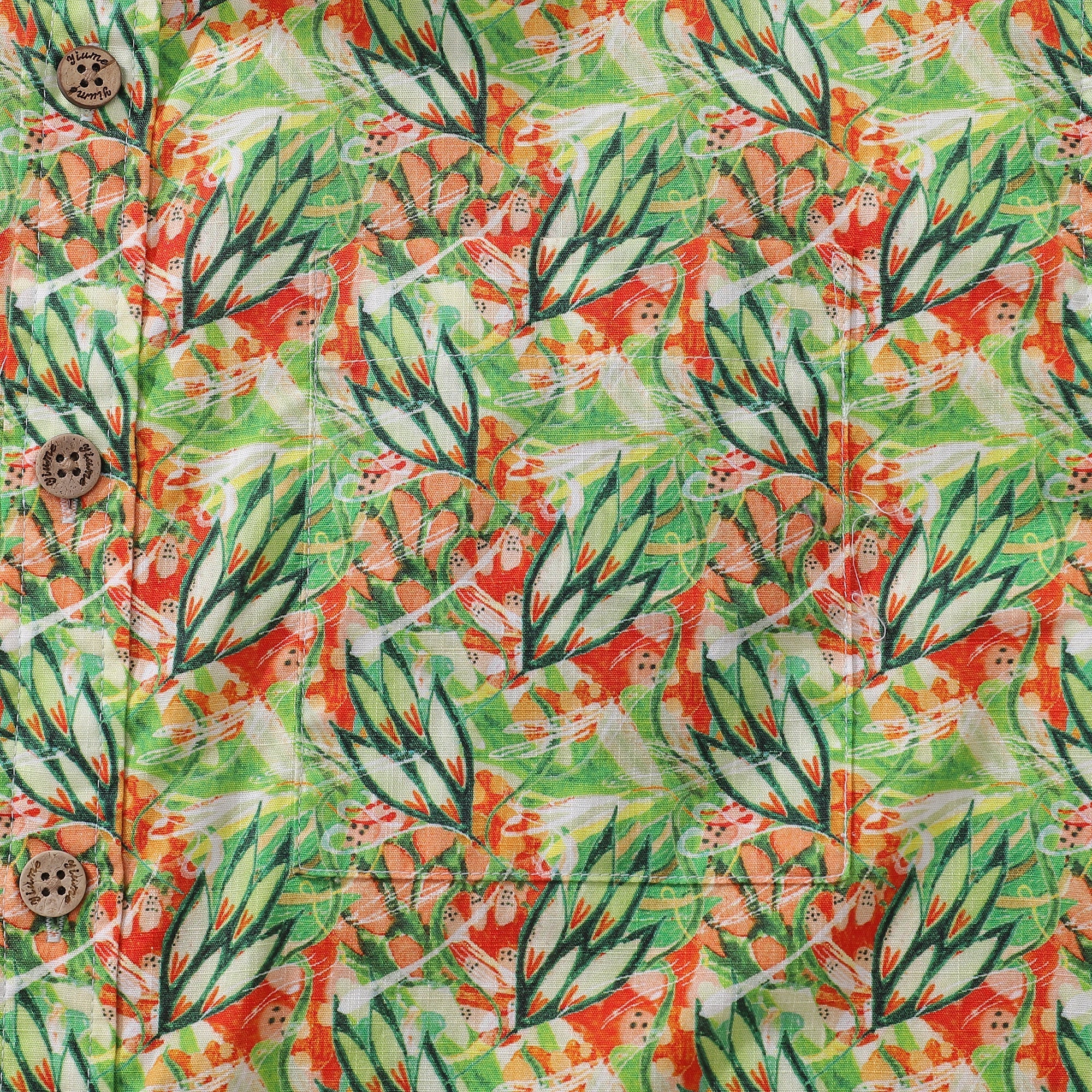 Men's Seaweed Print Hawaiian Shirt Cotton Short Sleeve Aloha