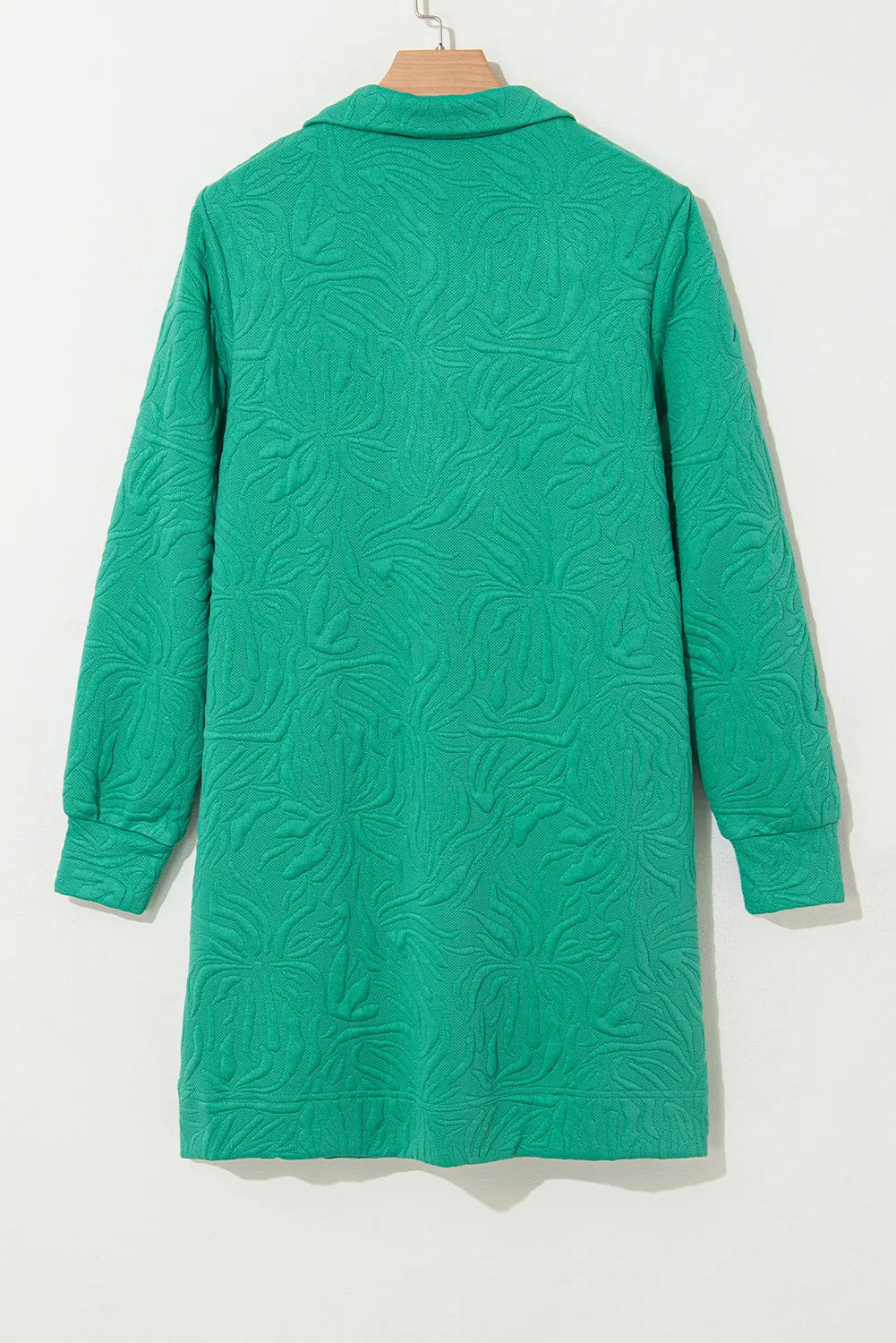 Textured Zip Front Mini Dress Modern Long Sleeve Knit