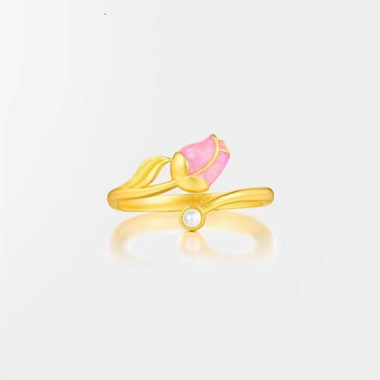 Placer Gold Tulip Open-Ended Ring
