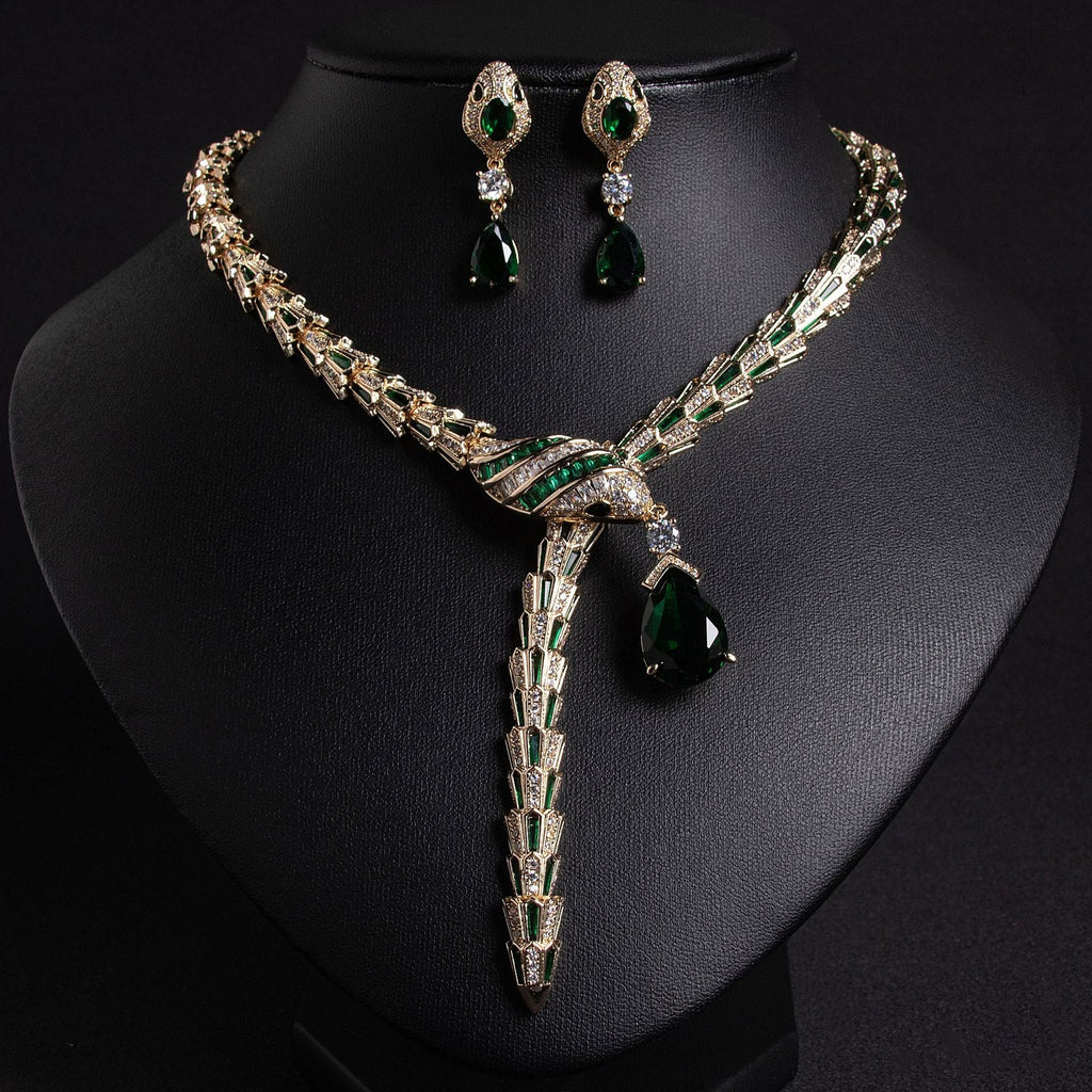 18k Gold Serpent Jewelry Set in Titanium Steel