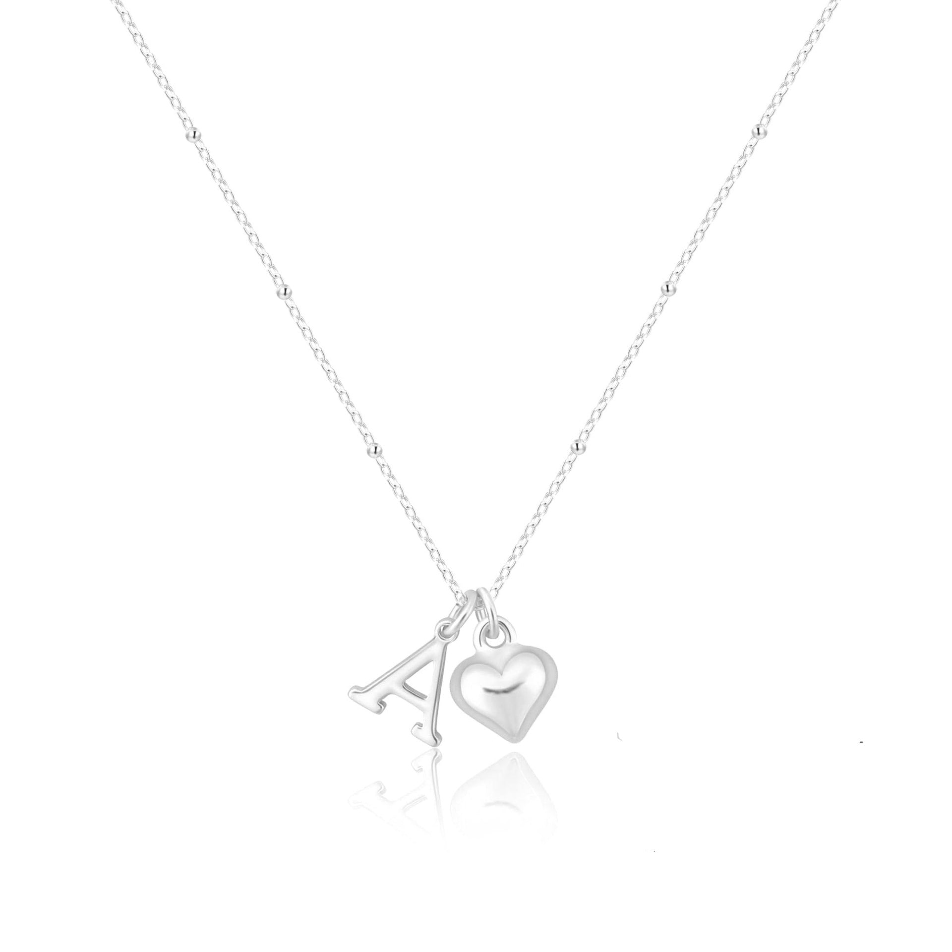 Initial Letter Stainless Steel Minimalist Cool-Girl Style Heart Pendant Necklace