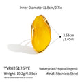 Womens Stainless Steel Resin Open-End Ring