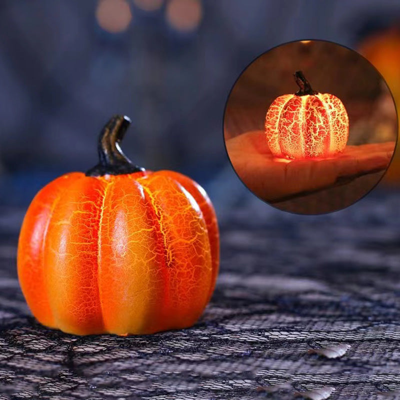 LED Halloween Pumpkin Lantern Realistic Resin Candle Lamp Decor