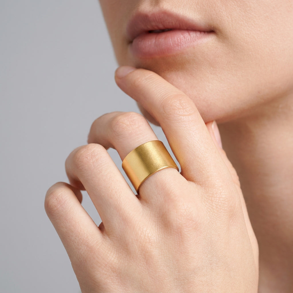 Factory Direct Source Hot Sale Stainless Steel Ring For Women, Vacuum Plating Luxury Minimalist Commuter Fashion Finger Jewelry