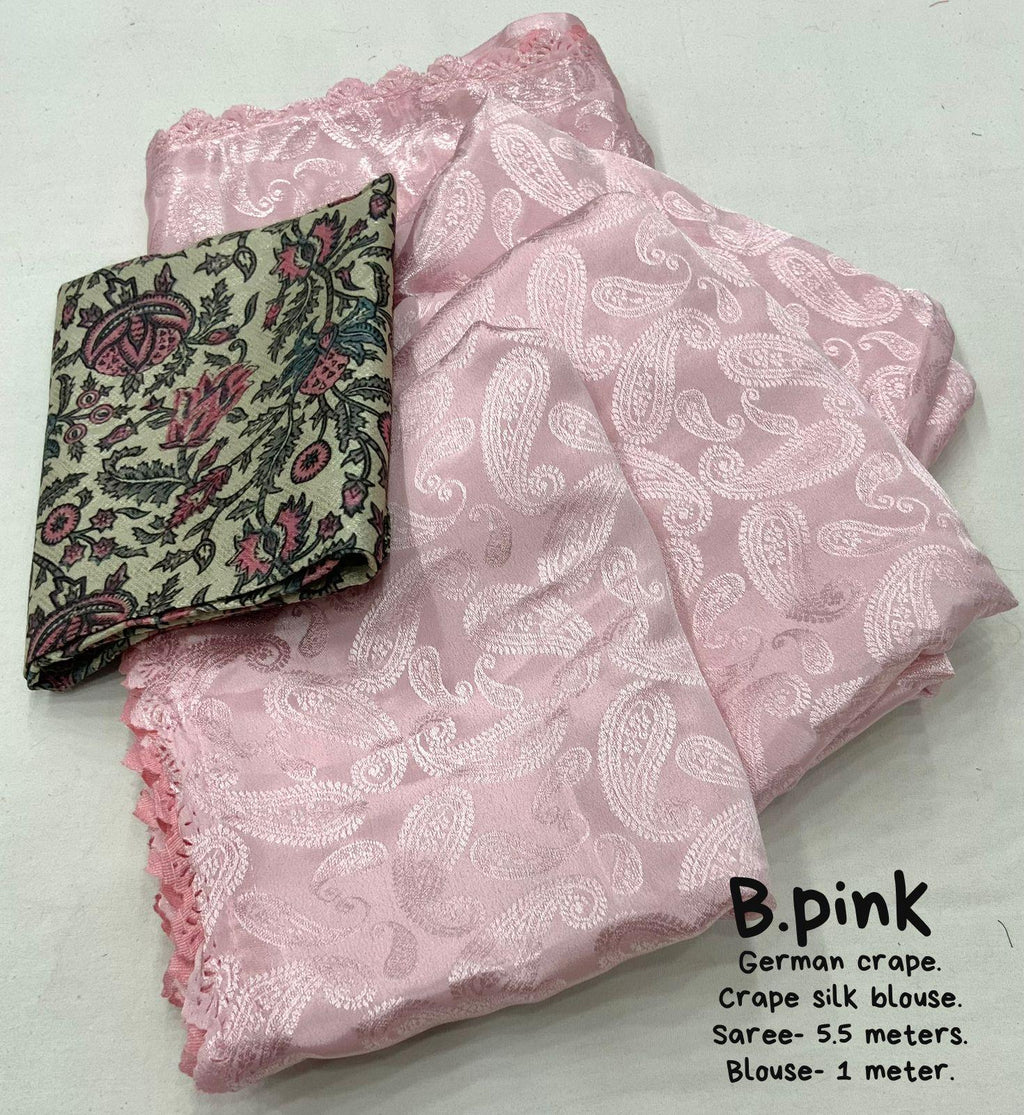 Pink Poly Silk Saree with Ethnic Mango Motifs and Cutwork Border