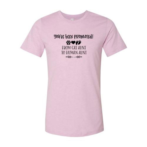 You've Been Promoted Cat Aunt to Human Aunt Lavender T-Shirt - Image 8