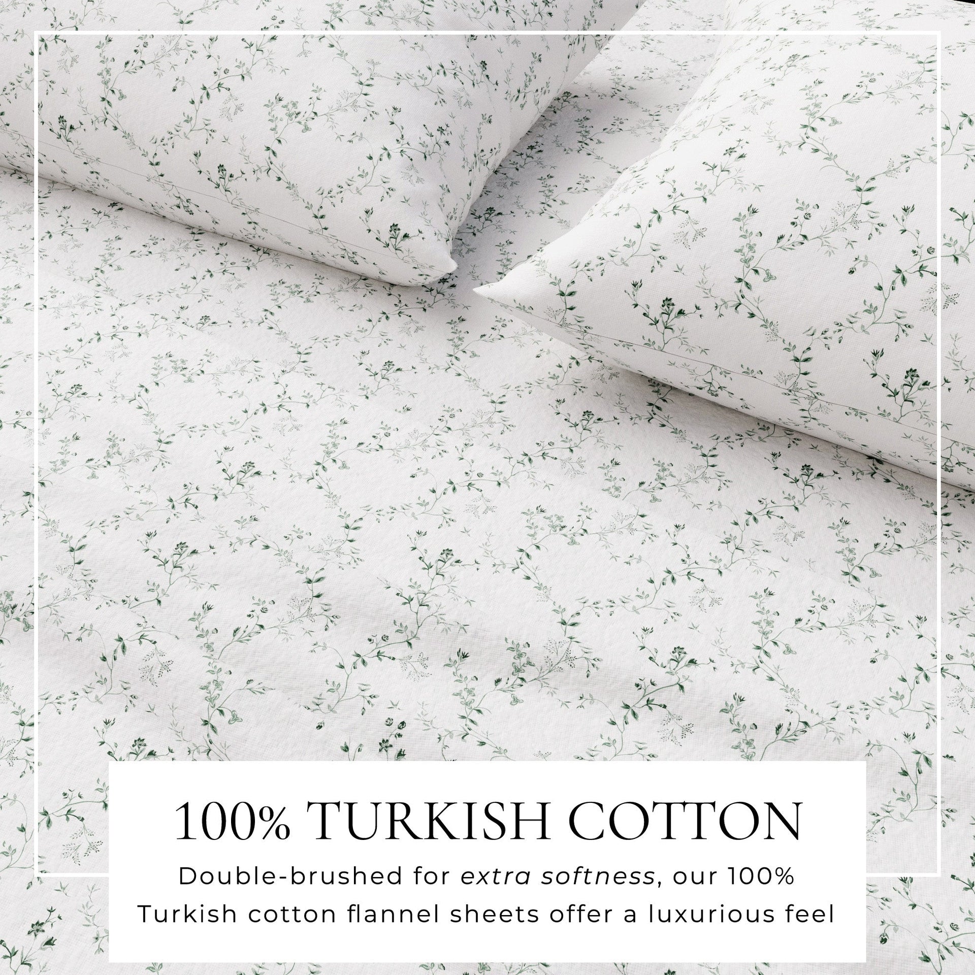 Winter Floral Turkish Cotton Flannel Sheet Set Ultra-Soft - Image 14