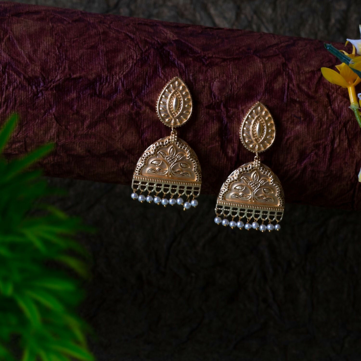 Classic Matte Gold Brass Earrings
