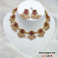 Joban Fashion Women Ruby Copper Necklace Set