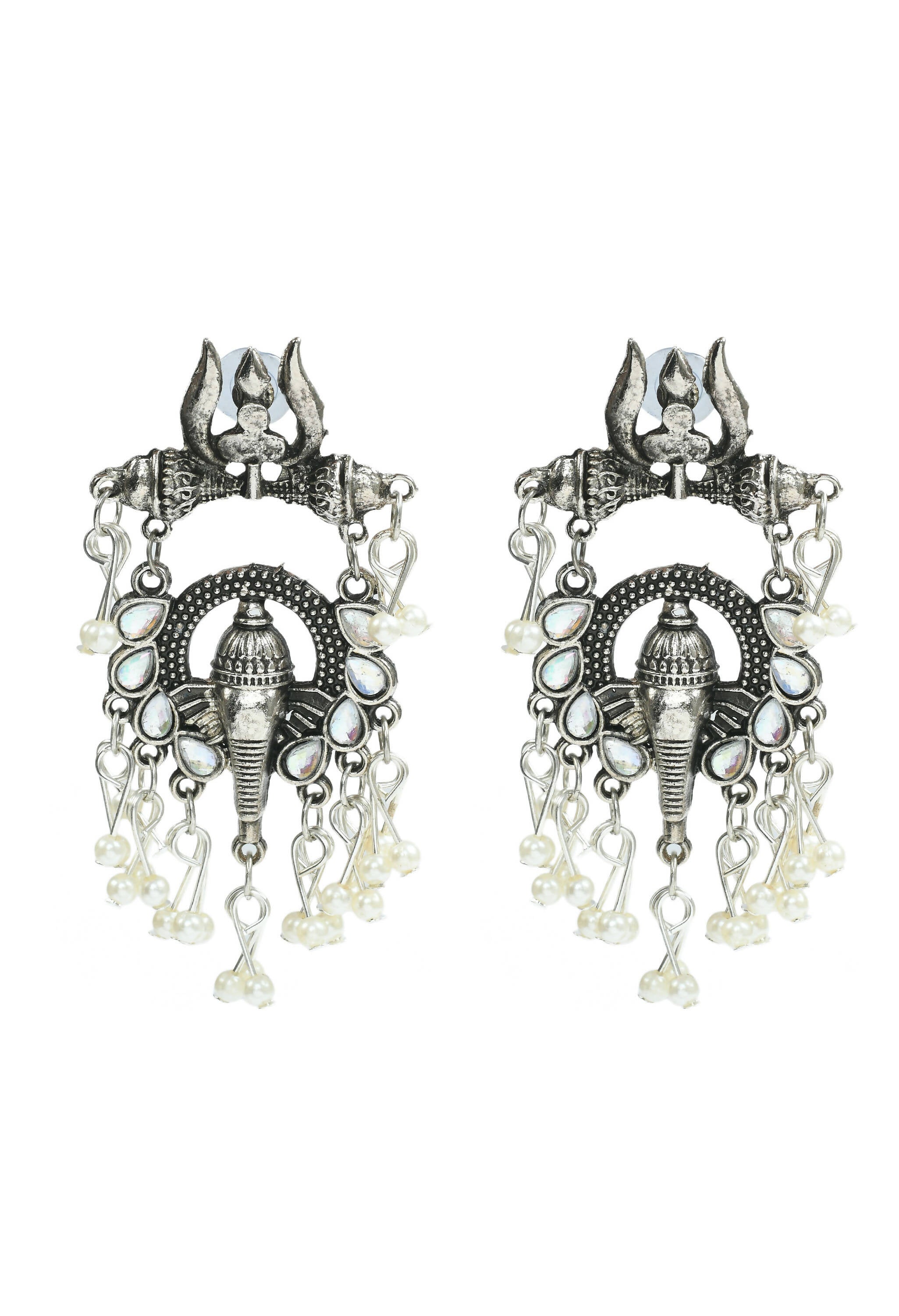Oxidised Silver-Plated Ganesha Design Choker Necklace Set