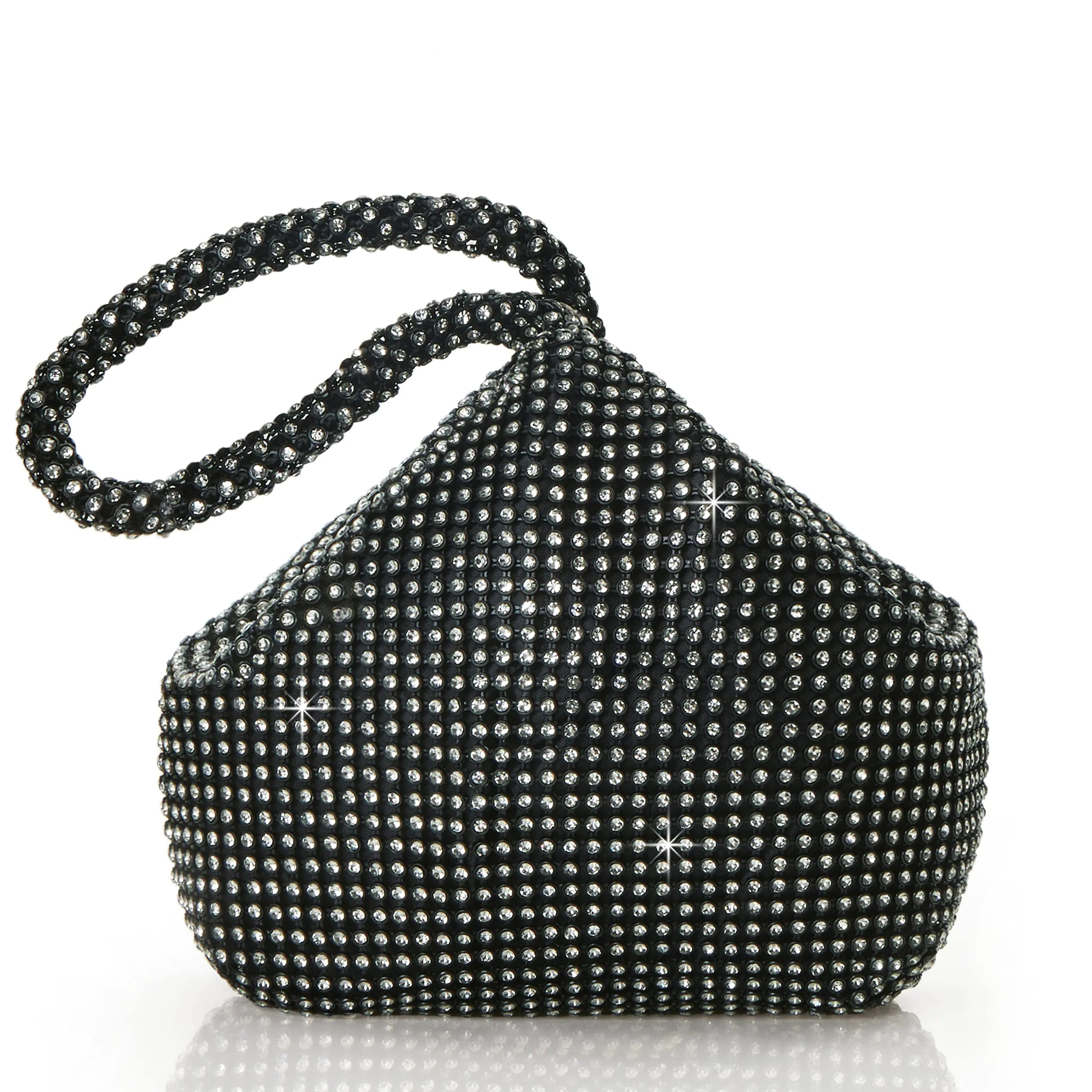 Rhinestone Clutch Evening Bags Sparkly Glitter Triangle Purse