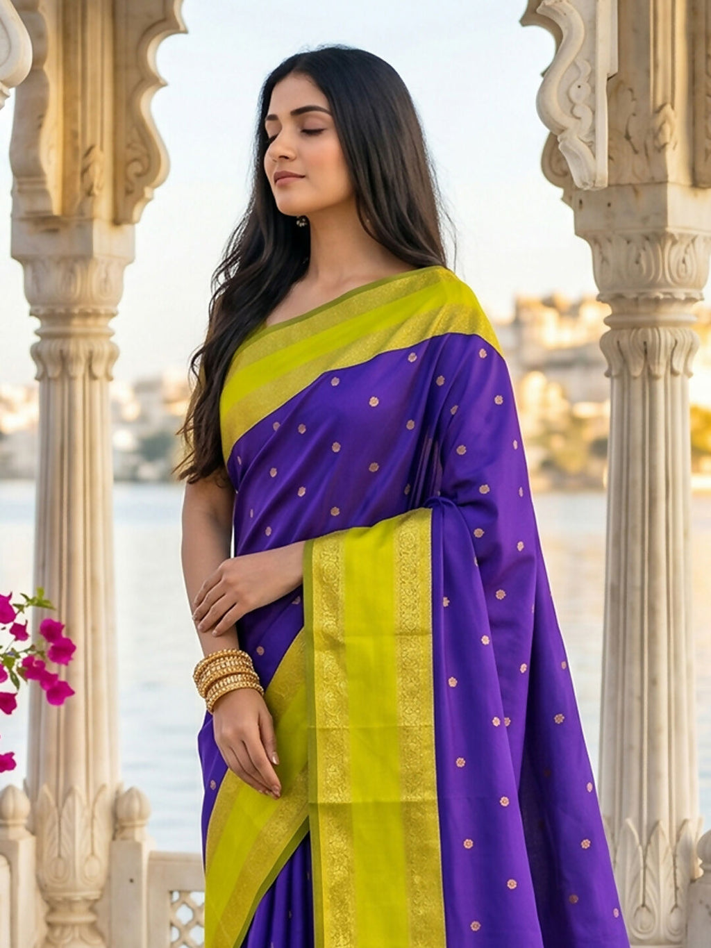 Navy Blue Silk Blend Saree for Sophisticated Events