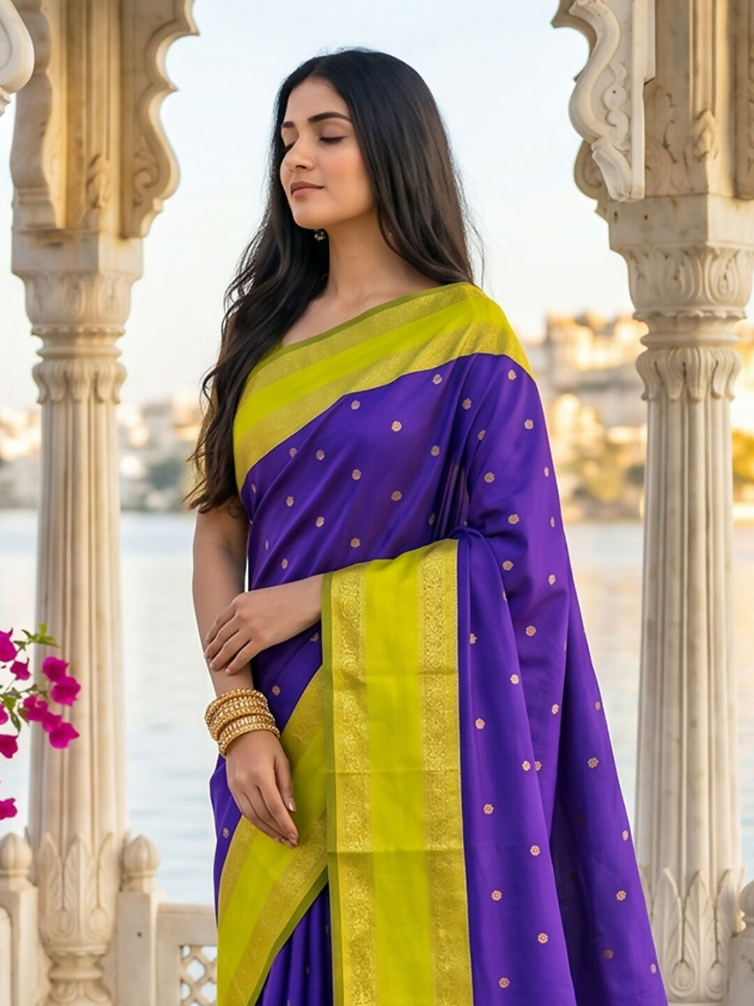 Navy Blue Silk Blend Saree for Sophisticated Events