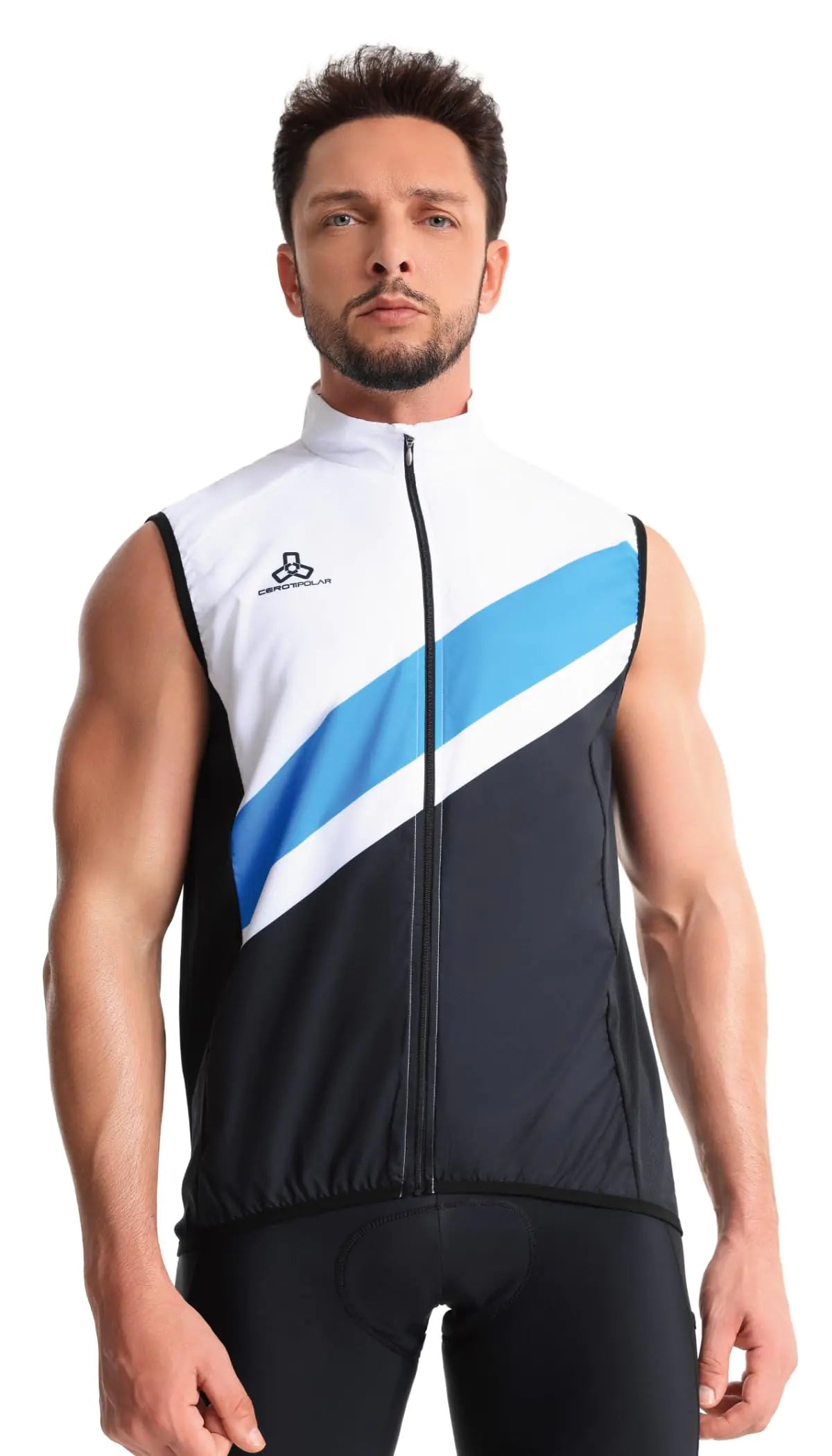 CEROTIPOLAR Mens Cycling Vest with 3 Reflective Tape Cargo Pockets Micro Softshell Windproof Bike Vest