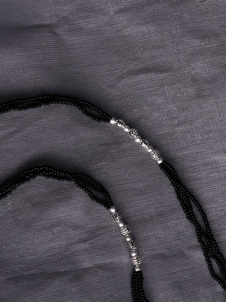 Johar Kamal Oxidised Silver Mangalsutra with Red Stone for Women