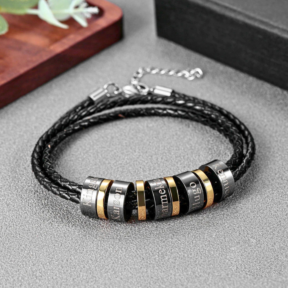 Men's Braided Leather Cord Bracelet