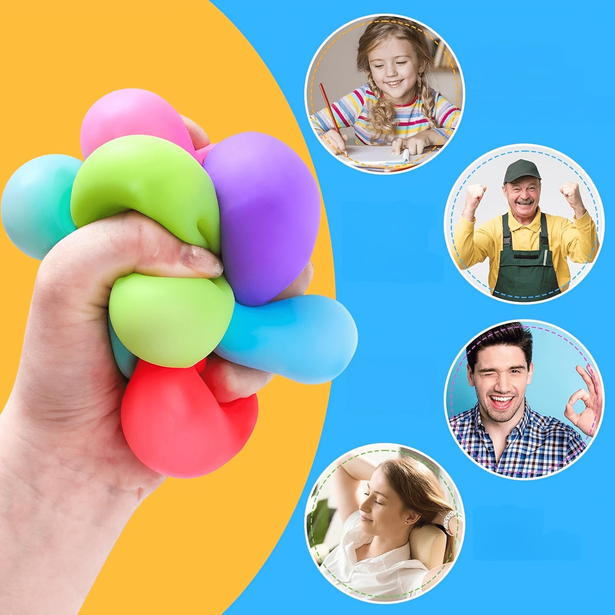 6pcs Colorful Slow Rising Cube Fidget Dough Balls