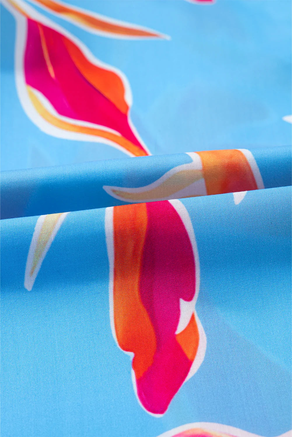 Floral V-Neck Flutter Sleeve Blouse in Sky Blue