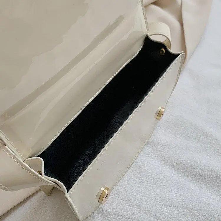 Shiny PU Leather Small Crossbody Bag with Elegant Flap Closure