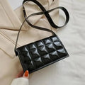 Shiny PU Leather Small Crossbody Bag with Elegant Flap Closure