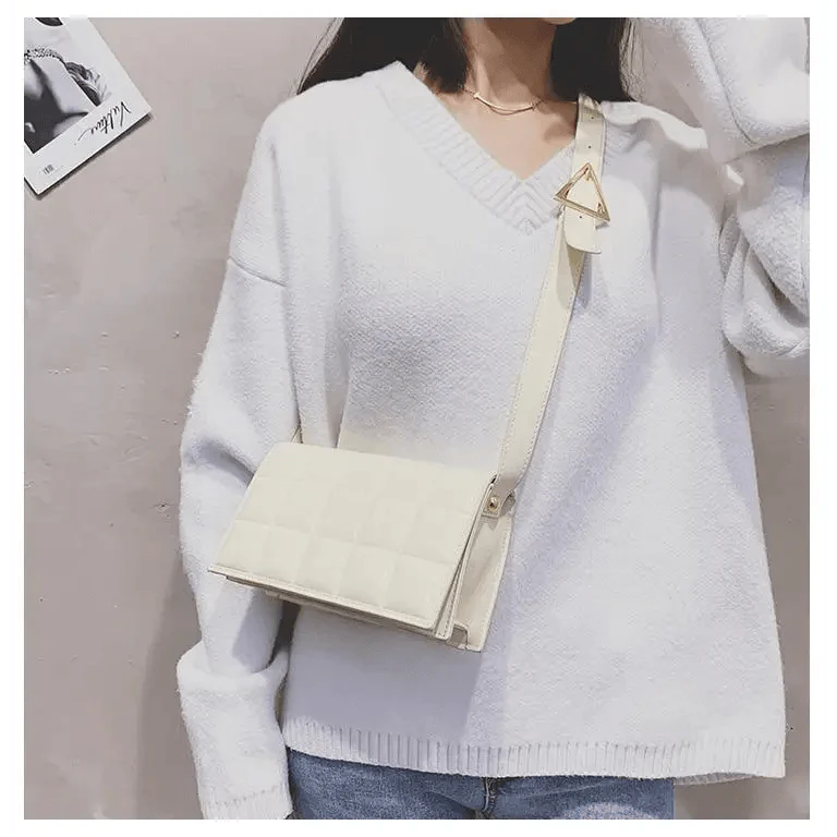 Shiny PU Leather Small Crossbody Bag with Elegant Flap Closure
