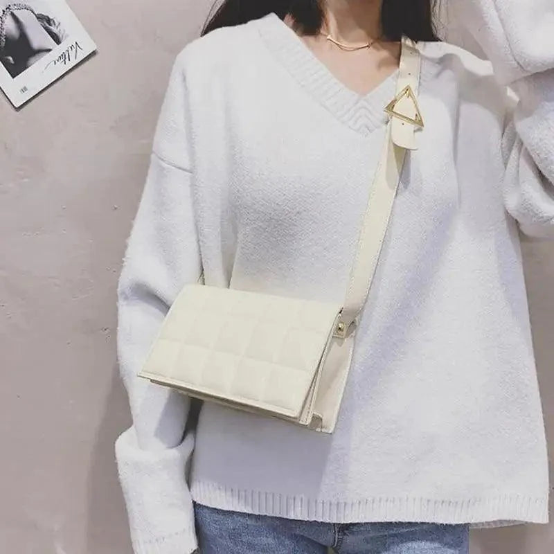 Shiny PU Leather Small Crossbody Bag with Elegant Flap Closure