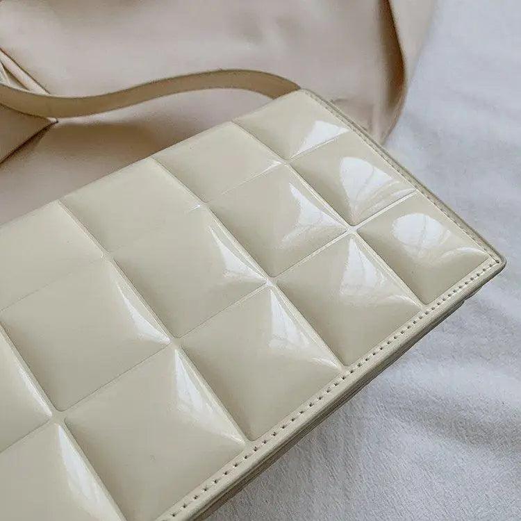 Shiny PU Leather Small Crossbody Bag with Elegant Flap Closure