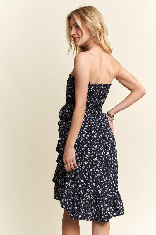 Floral Smocked Tube Dress with Pockets - Summer Fashion